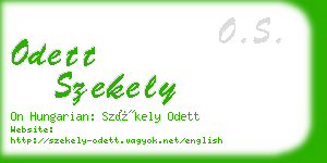 odett szekely business card